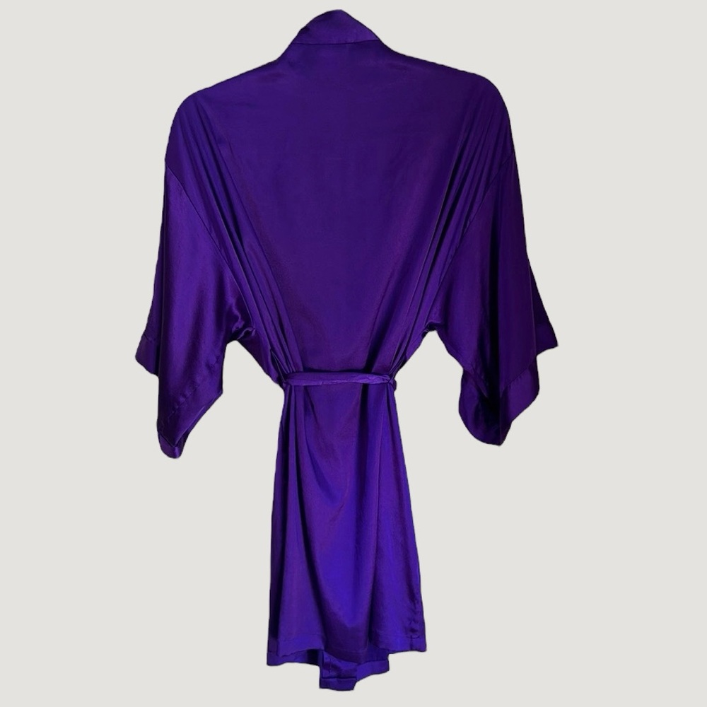 VICTORIA’S SECRET Purple Short Kimono Robe with Pockets Size M/L - Picture 3 of 10